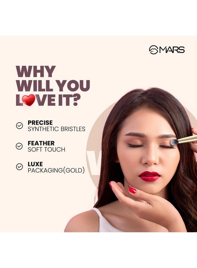 Mars MARS Artist's Arsenal Professional Eyeshadow Smudging Pencil Brush | Precise Synthetic Bristles | Feather Soft Touch | Luxe Packaging Makeup Brush (Golden) - Image 2