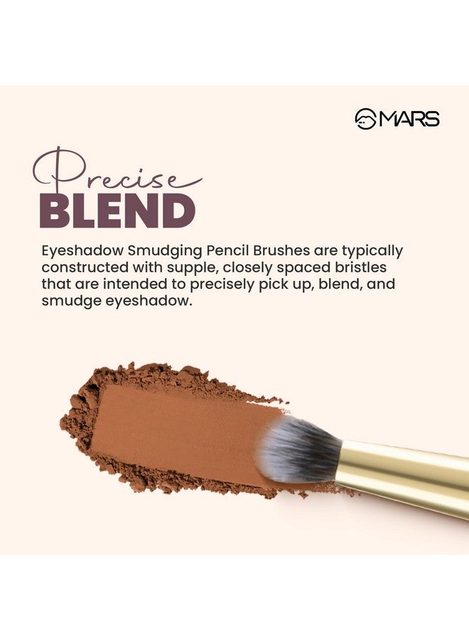 Mars MARS Artist's Arsenal Professional Eyeshadow Smudging Pencil Brush | Precise Synthetic Bristles | Feather Soft Touch | Luxe Packaging Makeup Brush (Golden) - Image 3