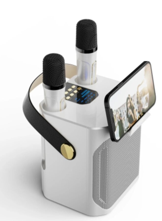 كولير مكبر صوت بلوتوث محمول ستيريو محيطي عالي الطاقة لاسلكي مع ميكروفون مزدوج ومشغل بلوتوث للحفلات الخارجية - Image 2