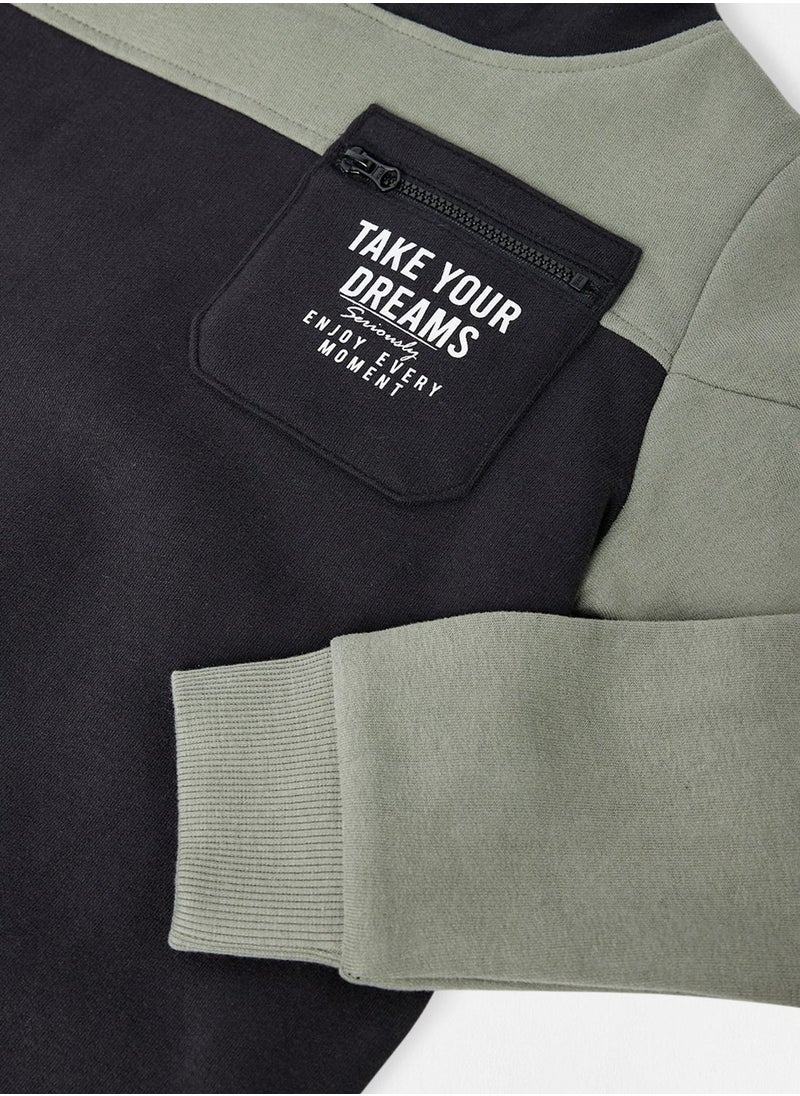 NAME IT Kids Organic Color Block Hoodie  - Image 3