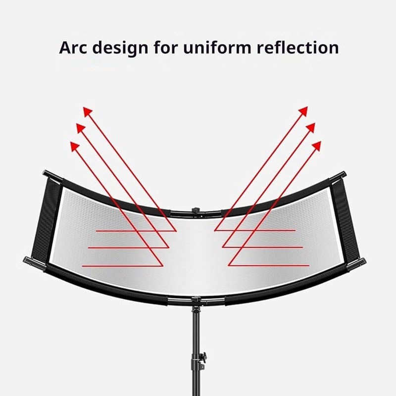 Large Curved Metal Photography Reflector Enhanced Light Reflection Studio Portraits Product Shot Easy Fold - Image 3