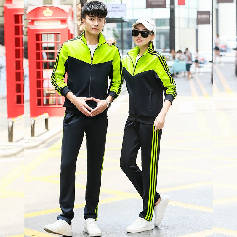 Couple Sports Suit Men'S Youth Stand Collar Sportswear Women'S Running Group Activity School Uniform - Image 1