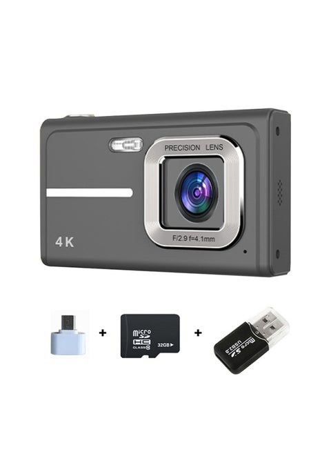 CCD Camera Student Party Cheap Old Card Camera Can Pass Mobile Phone AF Focus High Color Value Gift-Body Color:X1 Black + 32G Memory Card + USB Card Reader + TYPE-C Adapter