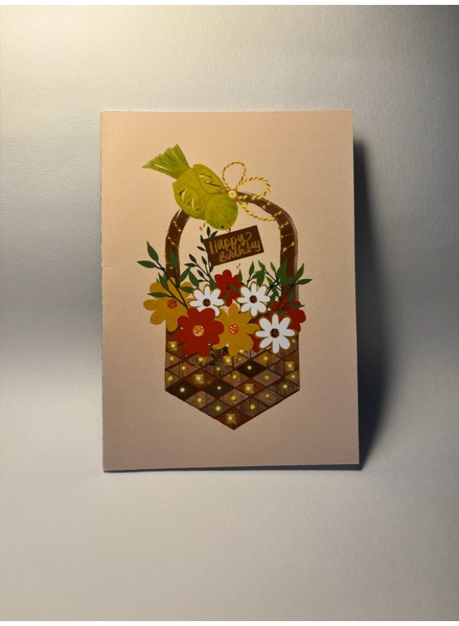 Weaves & Trinkets Birthday Greeting Card– Little Birdie Design with Envelope – Weaves & Trinkets - Image 1