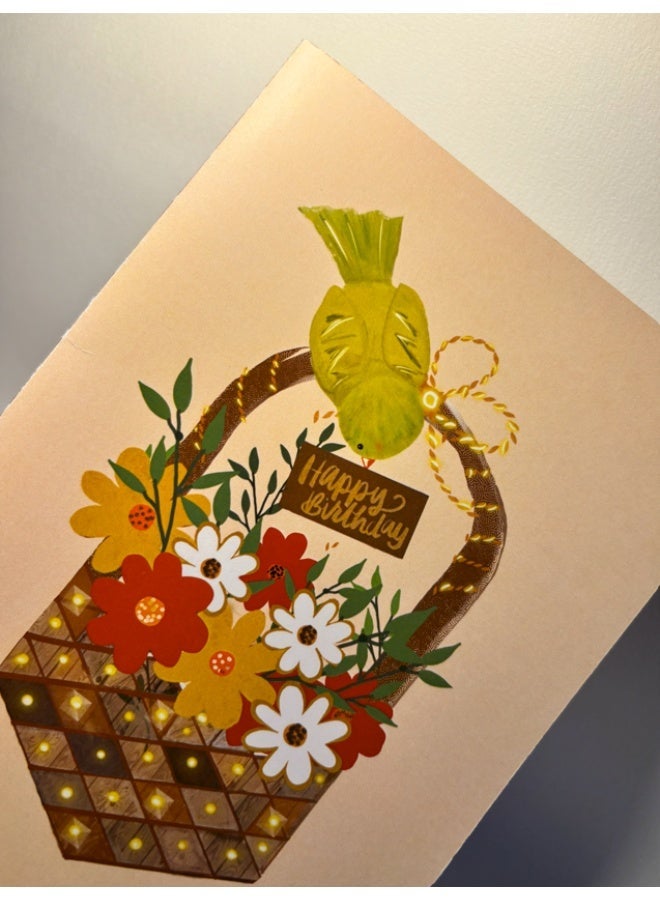 Weaves & Trinkets Birthday Greeting Card– Little Birdie Design with Envelope – Weaves & Trinkets - Image 5