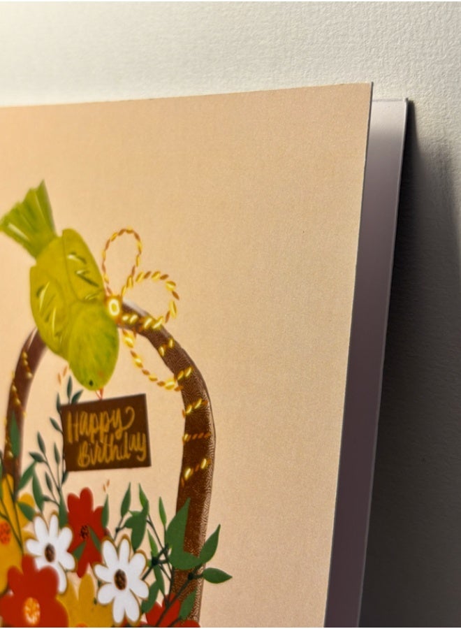 Weaves & Trinkets Birthday Greeting Card– Little Birdie Design with Envelope – Weaves & Trinkets - Image 4