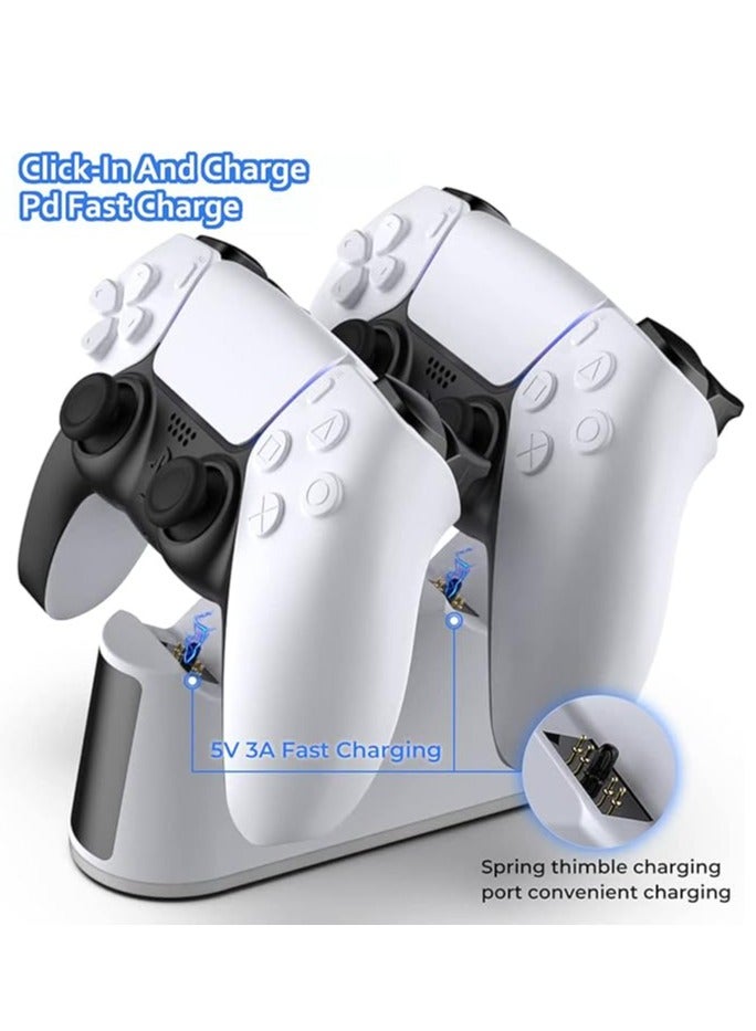 ANYOUI PS5 Controller Charger Station Fast Charging Dock with RGB Light USB C Cable Click-in Design LED Indicator Safe Intelligent Protection for PlayStation 5 Controller for Gaming Accessory Daily Use - Image 4