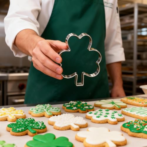 DeepSexual Shamrock Cookie Cutter Set - 3 Piece Clover Shapes for St. Patrick's Day Baking - Sizes 3.9in, 3in, 2.2in - Image 5