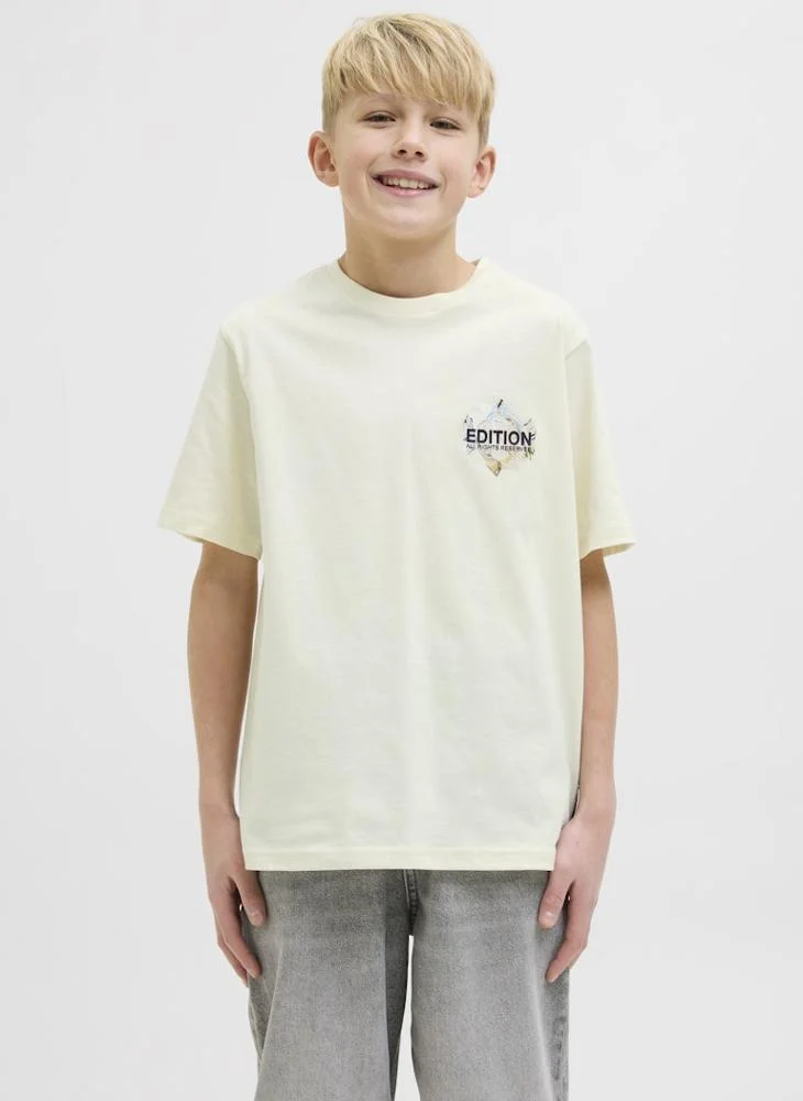 جاك وجونز جونيور Kids Logo Crew Neck T-Shirt