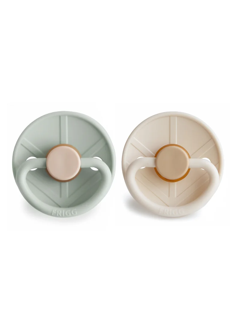 FRIGG Little Viking Latex Baby Pacifier 6-18M 2-Pack Sage/Cream - Size 2