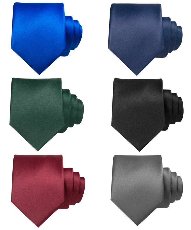 JEMYGINS Mens Black Green Blue Navy Tie Casual Business Work Necktie 6PCS Set(7) - Image 2