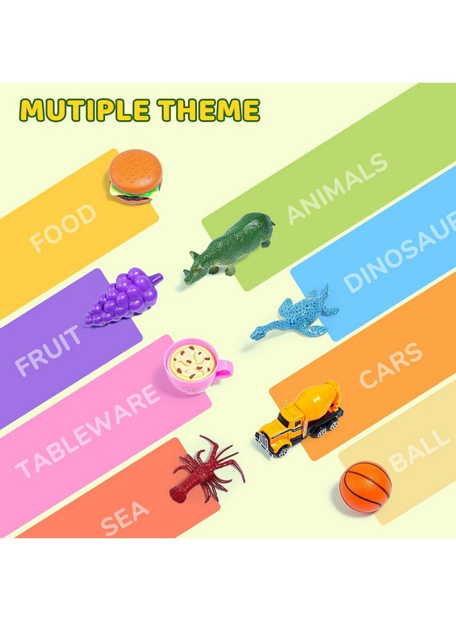 JoyCat Sorting Toys for Toddlers with Sensory Play Box - Autistic Speech Therapy, 48 Toys Dinosaurs, Animals, Fruit, Vehicles, Balls, Food Learning Play Set, Preschool Educational Learning Gift - Image 3