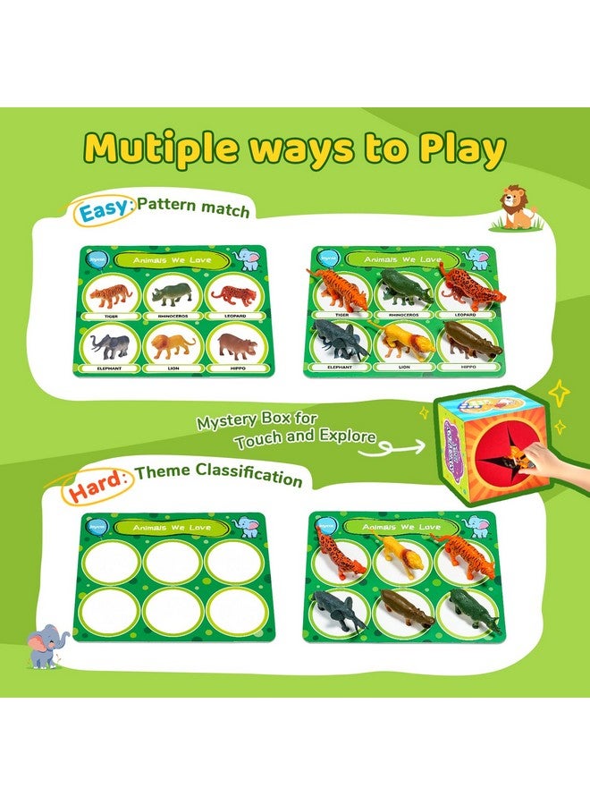 JoyCat Sorting Toys for Toddlers with Sensory Play Box - Autistic Speech Therapy, 48 Toys Dinosaurs, Animals, Fruit, Vehicles, Balls, Food Learning Play Set, Preschool Educational Learning Gift - Image 2