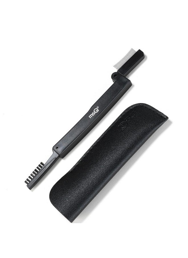 MSQ Eyelash Comb Msq Eyelash Separator Folding Eyelash Comb Brow Brush Mascara Applicator Eyelash & Brow Definer Eyebrow & Lash Brush Eyebrow Grooming Tool  - Image 1