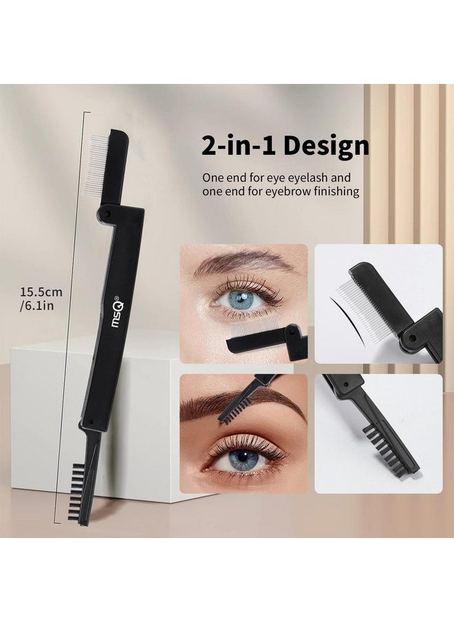 MSQ Eyelash Comb Msq Eyelash Separator Folding Eyelash Comb Brow Brush Mascara Applicator Eyelash & Brow Definer Eyebrow & Lash Brush Eyebrow Grooming Tool  - Image 2