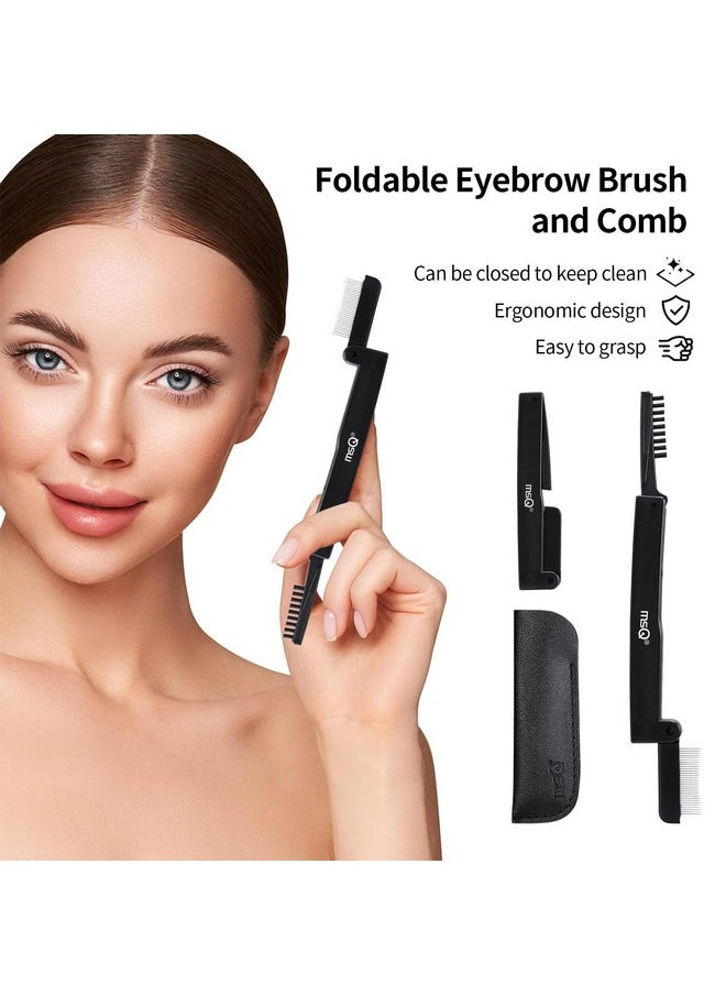 MSQ Eyelash Comb Msq Eyelash Separator Folding Eyelash Comb Brow Brush Mascara Applicator Eyelash & Brow Definer Eyebrow & Lash Brush Eyebrow Grooming Tool  - Image 5