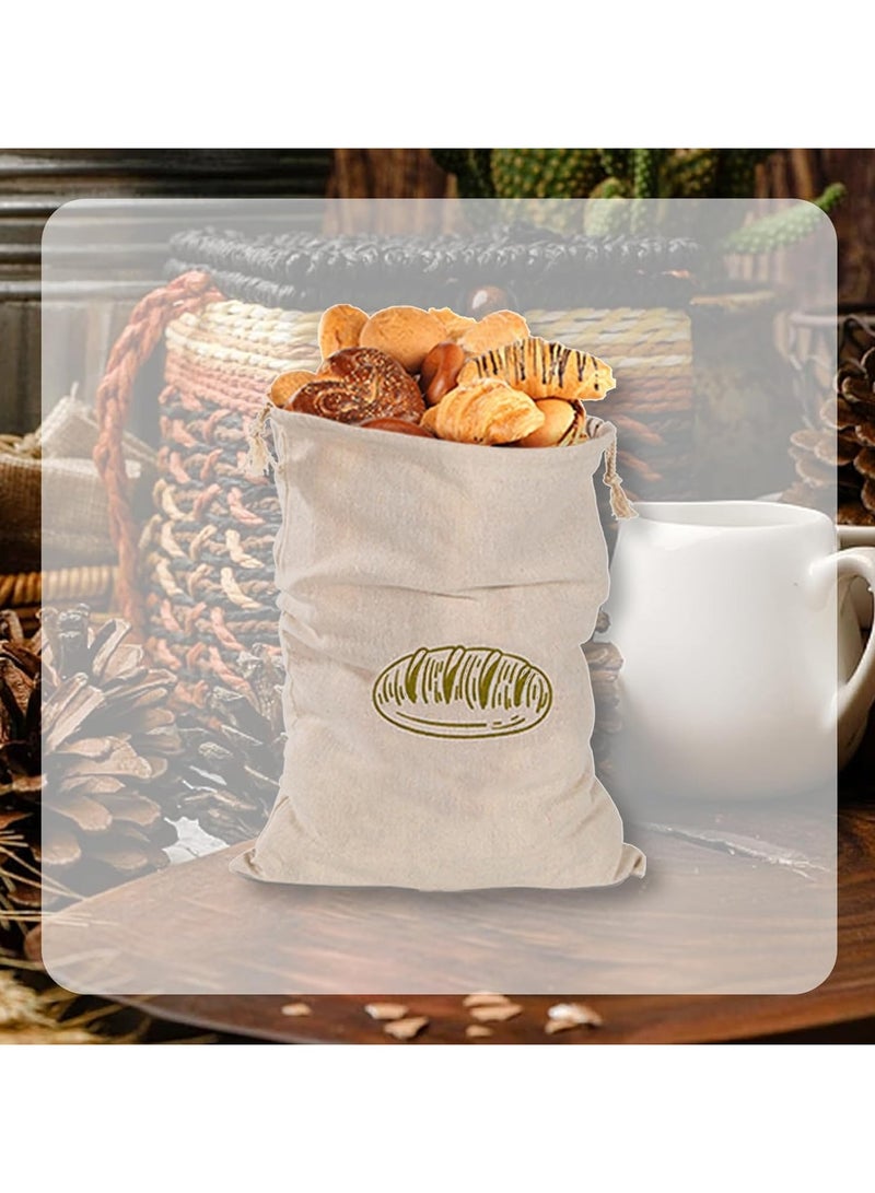 KASTWAVE 2 قطع أكياس خبز من الكتان للتخزين المنزلي - 11.81"x15.75" أكياس قابلة لإعادة الاستخدام مع حبل سحب للخبز المصنوع يدويًا والمخابز والباغيت - Image 5