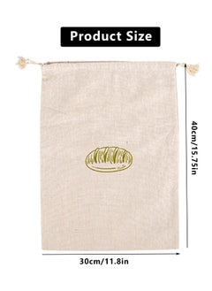 KASTWAVE 2Pcs Linen Bread Bags for Homemade Storage - 11.81"x15.75" Reusable Drawstring Bags for Artisan, Bakery, and Baguette Bread  - Image 4