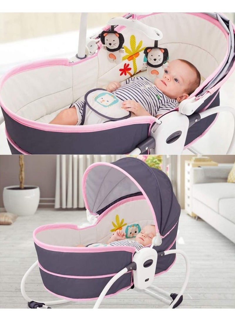 5 in 1 Baby Bassinet Rocker Rocking Napper, Bounce, Chair with Removable Baby Bassinet & Melody (Multi Color) - Image 5