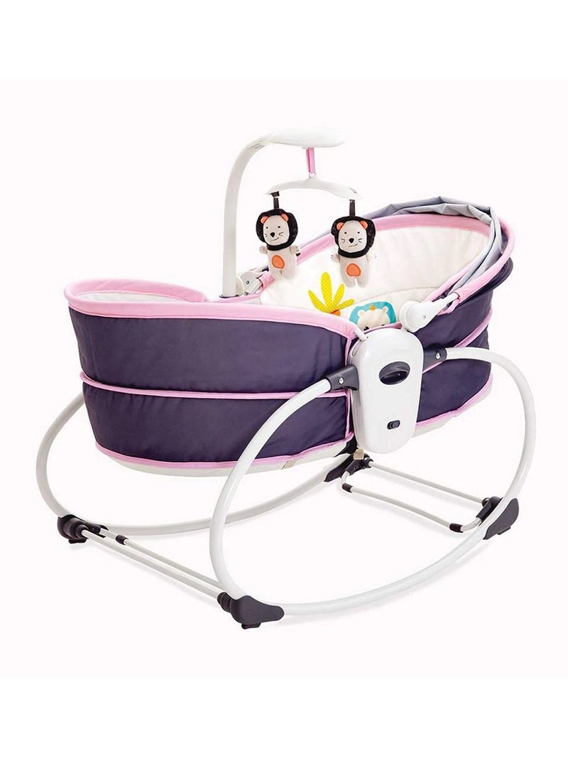 5 in 1 Baby Bassinet Rocker Rocking Napper, Bounce, Chair with Removable Baby Bassinet & Melody (Multi Color) - Image 1