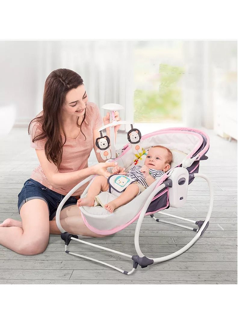 5 in 1 Baby Bassinet Rocker Rocking Napper, Bounce, Chair with Removable Baby Bassinet & Melody (Multi Color) - Image 4