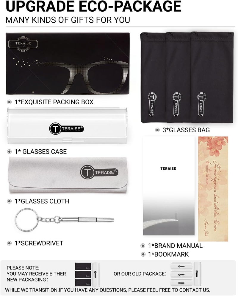 TERAISE 4PCS Value Anti-Blue Light Reading Glasses,Lightweight Comfortable Reader Glasses for Men and Women,Sturdy Computer Reading Glasses Blue Light Blocking Included Eyeglasses Case - Image 3