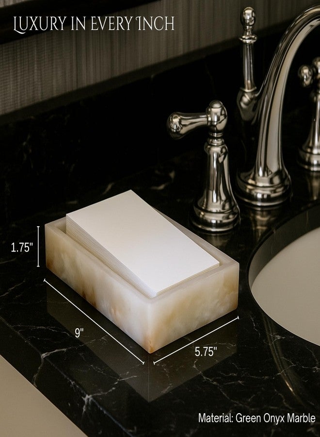 Bey-Berk Genuine Marble Napkin Holder, Paper Towel Holder for Bathroom, Kitchen, Outdoor, Marble Hand Towel Holder, Guest Towel Caddie - Image 2