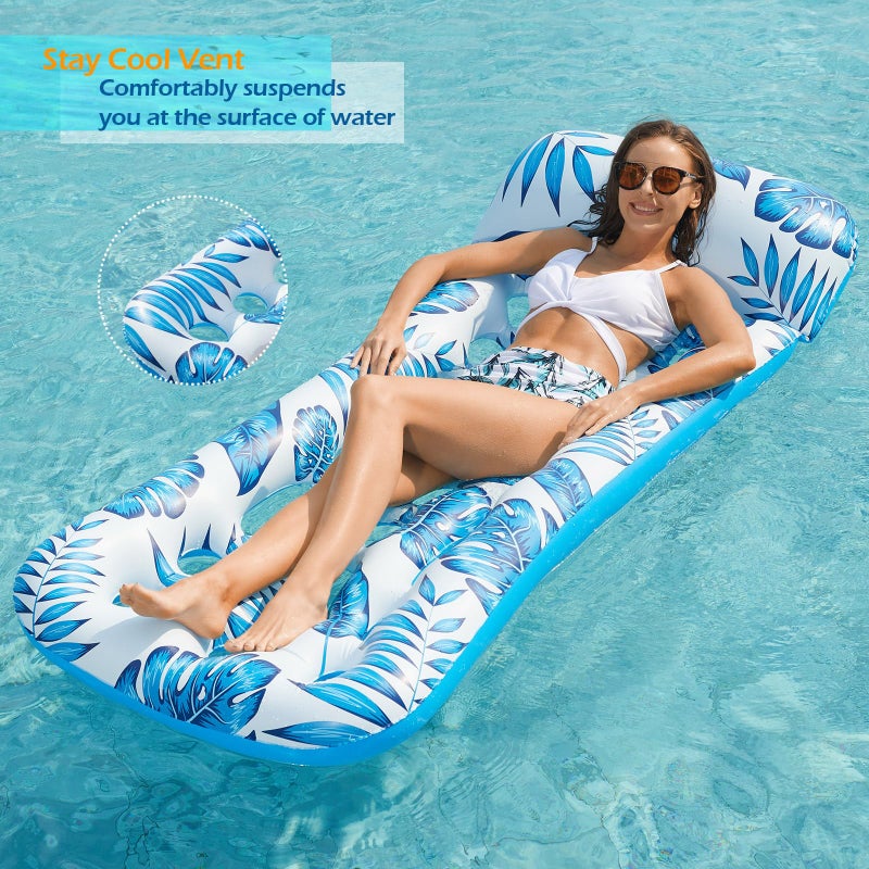 Jasonwell Inflatable Pool Float Lounge - Floaties Rafts for Adults Floating Lounger Sun Tanning Floats Cool Water Floaty Swimming Lake Beach Party Toys - Image 3