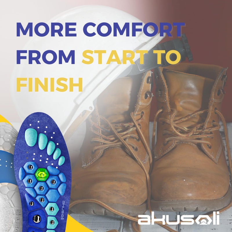 Akusoli Insoles for Men, Work Boots Mens Insoles, Shock Absorbing Inserts, Flat Feet Support, Magnetic Insole Women Standing All Day, Plantillas para Botas de Trabajo, Mens Gifts L/XL W 10â€“12 M 8â€“13 - Image 4