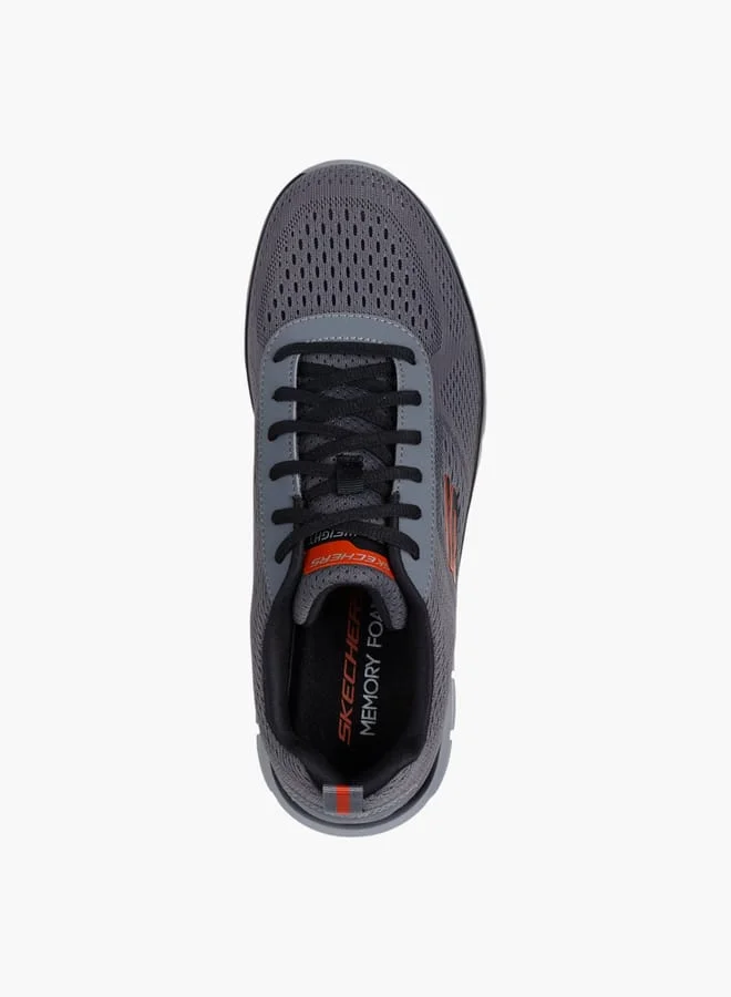 SKECHERS Men's Logo Detail Sports Shoes With Lace-Up Closure - Track