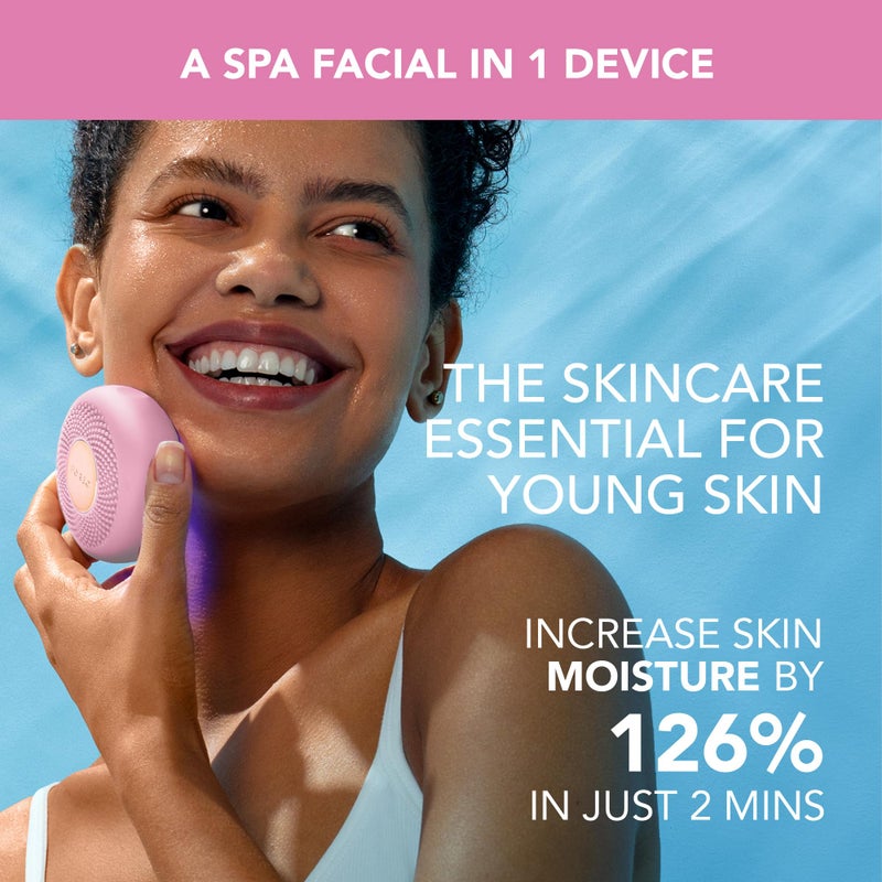 FOREO UFO 3 mini 4-in-1 Face Mask Skincare Device - Face Moisturiser - Anti-Aging - Full spectrum Light & Red Light - Warming - Facial Massage - App-connected - Pearl Pink - Image 2