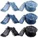Winsyison 3 Rolls 2 Yards Fringes Fabric Denim Ribbon Rustic Frayed Fringes Ribbons Trim Trim Embellishments for Wrapping Sewing Weddding Decor Light Blue Blue Black - Image 2