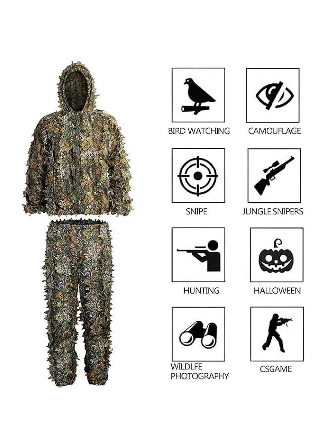 Generic - Ghillie Suit, 3D Leafy Ghillie Suit and Camo Suit, Ghillie Suit for Men， Camouflage Suits, Turkey Hunting, Lightweight Gear Hunting Clothes for Outdoor Woodland and . - Image 1