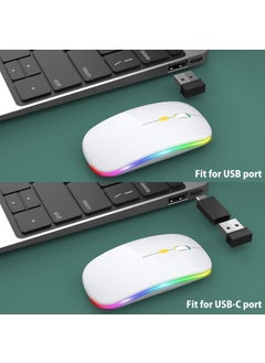 Blackbird Game Center White RGB Rechargeable Wireless 1600DPI Illuminated Wireless Mouse Bwm6  - Image 2