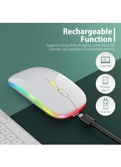 Blackbird Game Center White RGB Rechargeable Wireless 1600DPI Illuminated Wireless Mouse Bwm6  - Image 3