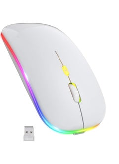 Blackbird Game Center White RGB Rechargeable Wireless 1600DPI Illuminated Wireless Mouse Bwm6  - Image 1