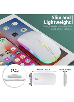 Blackbird Game Center White RGB Rechargeable Wireless 1600DPI Illuminated Wireless Mouse Bwm6  - Image 4