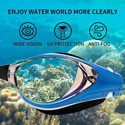 Wave Nearsighted Swim Goggles, Shortsighted Optical Swimming Goggles No Leaking Anti Fog UV Protection for Adult Men Women - Image 3