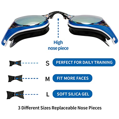 Wave Nearsighted Swim Goggles, Shortsighted Optical Swimming Goggles No Leaking Anti Fog UV Protection for Adult Men Women - Image 5