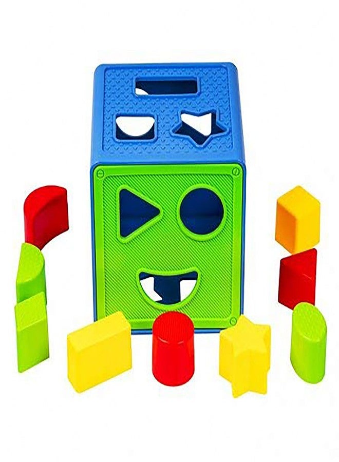 RAINBOW RIDERS Plastic Shape Sorter Cube Block Toy for Kids Includes 9 Color Recognition Shape with Colorful Sorting Cube Box Baby First Block Toys Model 2 for Boys Girls Age 2 Years Multicolor 9 pcs - Image 1