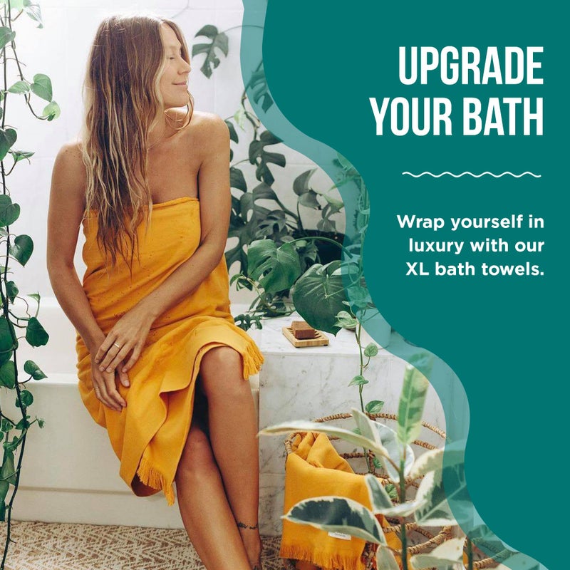 Sand Cloud Turkish Bath Towels Bundle for Bathroom, Set of 4 (Terra Navy) - Large Size - 100% Certified Organic Cotton Yarn is Lightweight, Soft & Absorbent - Premium Bath & Hand Towels Dry Faster - Image 3