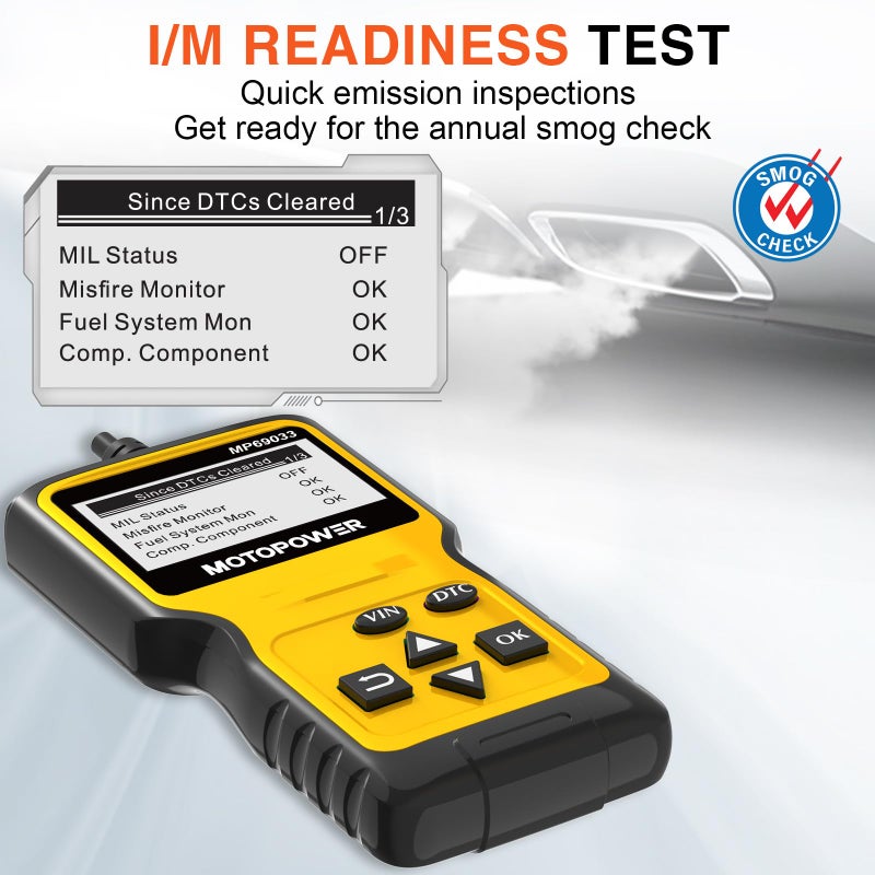 MOTOPOWER MP69033 Car OBD2 Scanner Code Reader Engine Fault Scanner CAN Diagnostic Scan Tool for All OBD II Protocol Cars Since 1996, Yellow - Image 3