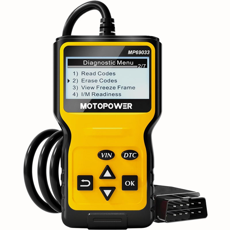 MOTOPOWER MP69033 Car OBD2 Scanner Code Reader Engine Fault Scanner CAN Diagnostic Scan Tool for All OBD II Protocol Cars Since 1996, Yellow - Image 1