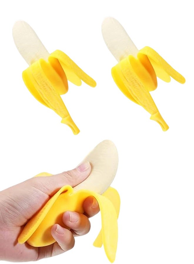 2 قطع مزيفة الموز لعبة ناعمة الموز الزائفة الذرة ناعمة تخفيف الإجهاد المطاط الممتد ، ألعاب حزب المفضلات للصغار - Image 1