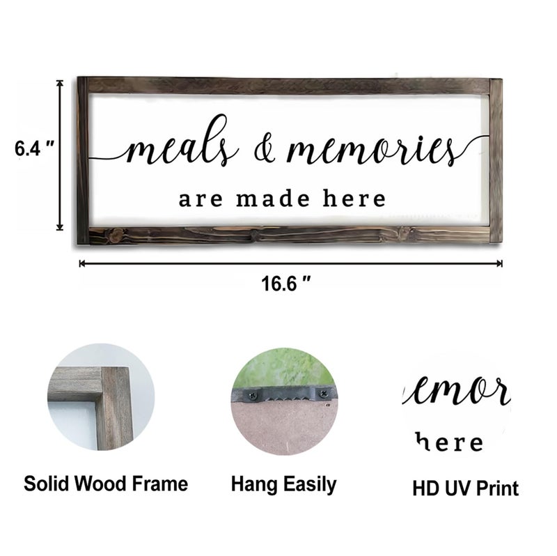 Dazingart Farmhouse Kitchen Wall Decor,Meals and Memories Are Made Here Sign, Rustic Wood Kitchen Signs Dinning Room Wall Decor (Meal) - Image 5