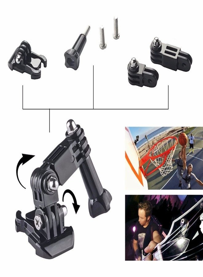 Action Pro 3-Way Adjusment Base Front Mount Helmet with Adhesive Pad Compatible with GoPro Hero 13 12 11 10 9 8 7 6 5 4 3+ 3 DJI Insta 360 X3 SJCAM YI 4K Eken Xiaomi Action Camera - Image 4