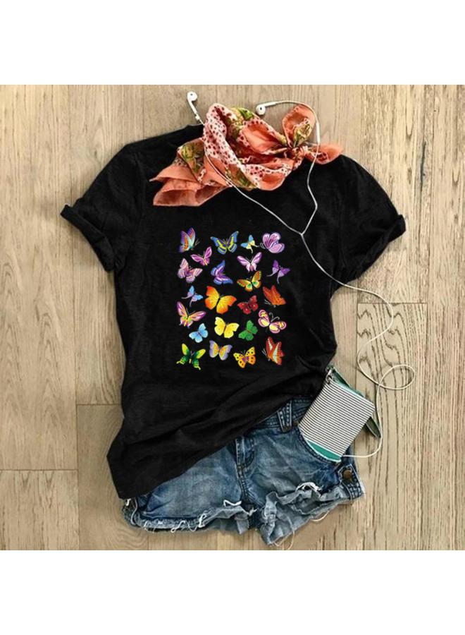 VUELO Spot Independent Station Loose Crew Neck Creative Short Sleeve T-shirt For Women - Image 2