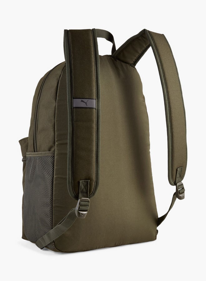 PUMA Logo Print School Backpack with Adjustable Straps and Zip Closure  - Image 2