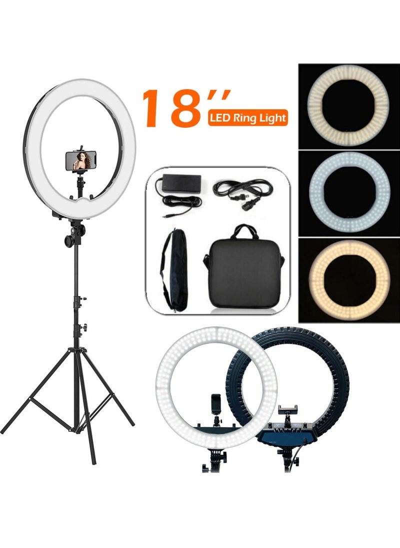 HQ - HQ-18 Live Stream Led Soft Ring Light Stand 45 cm  selfie stick for Smartphone Makeup Video Studio Tripod Ring Light - Image 1