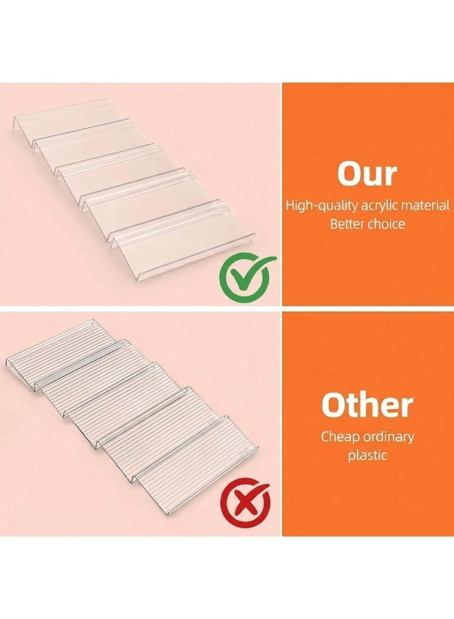 8-Piece Expandable Clear Acrylic Spice Rack Organizer, 13" Sections with Slanted Tier Drawer Inserts, Extends 13"-26" for Kitchen Cabinet & Countertop - Image 2
